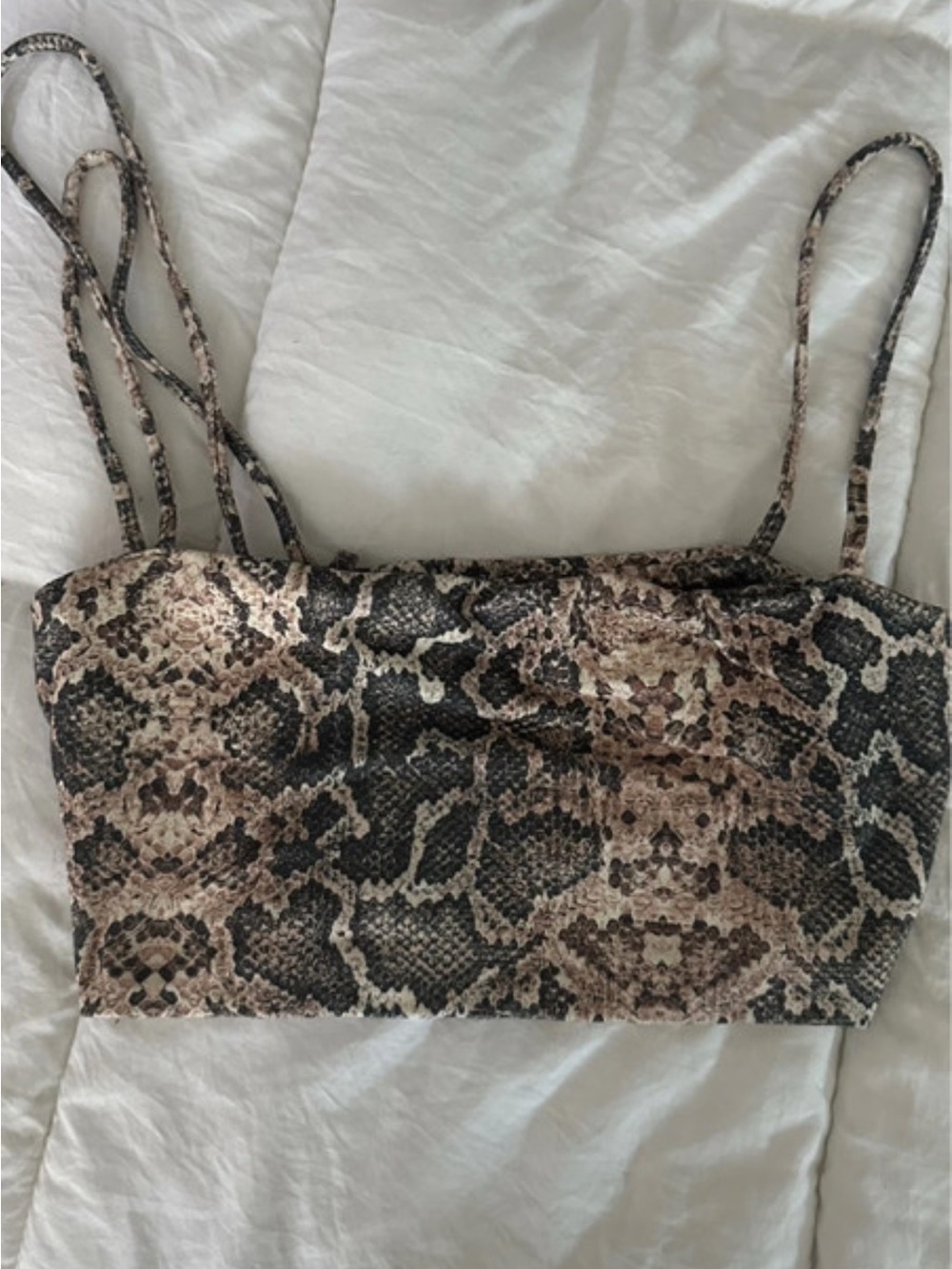 Fashion Nova Snakeskin Cami Top - Brown/Black
